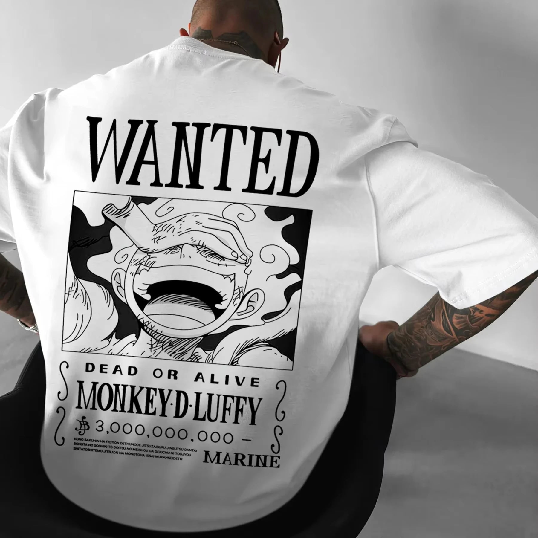 ONE PIECE Anime Luffy GEAR 5 Printed Cotton T-shirt Men's and Women's Summer New Street Hip Hop Loose Casual Parent Child Top - El Bean0s