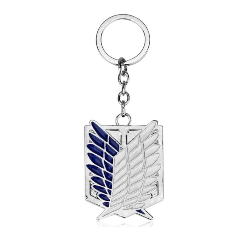 Anime Attack On Titan Keychain Shingeki no Kyojin Scouting Legion Emblem Pendant Key Chain for Women Men Cosplay Jewelry Gift - El Bean0s