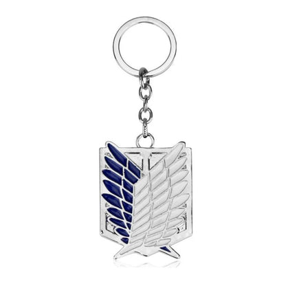 Anime Attack On Titan Keychain Shingeki no Kyojin Scouting Legion Emblem Pendant Key Chain for Women Men Cosplay Jewelry Gift - El Bean0s
