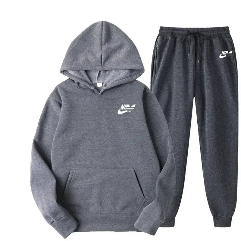 2025 Spring Autumn Men Casual Two Piece Sets Sweatshirts Men Women Street Los Fashion Printed Sports Suit - El Bean0s