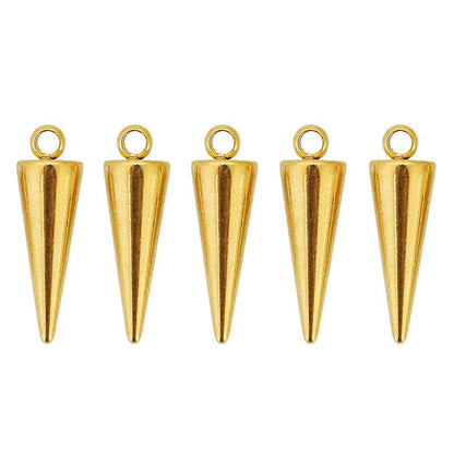 10pcs Stainless Steel Cone Charms Pendants Retro Spike Beads Charms Pendants for Women Man Hoop Earring Jewelry Making Supplies - El Bean0s