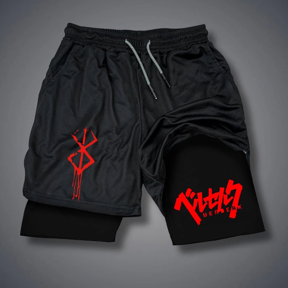 2 in 1 Compression Shorts for Men Gym Workout Running Shorts with Phone Pockets Athletic Quick Dry Activewear - El Bean0s