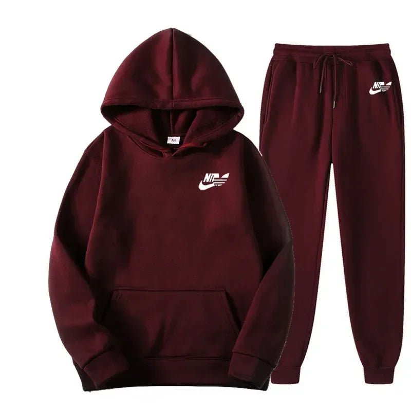 2025 Spring Autumn Men Casual Two Piece Sets Sweatshirts Men Women Street Los Fashion Printed Sports Suit - El Bean0s