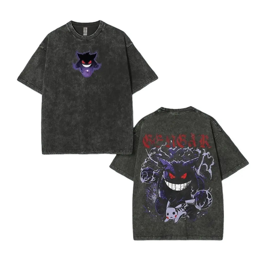 Pokemon Charizard T Shirt Men 2026 Summer Vintage Acid Wash Oversized Tee Japanese Anime Streetwear Hip Hop Harajuku Y2k - El Bean0s