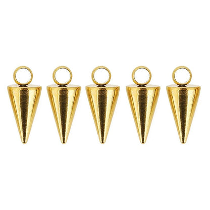 10pcs Stainless Steel Cone Charms Pendants Retro Spike Beads Charms Pendants for Women Man Hoop Earring Jewelry Making Supplies - El Bean0s