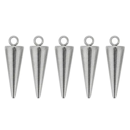 10pcs Stainless Steel Cone Charms Pendants Retro Spike Beads Charms Pendants for Women Man Hoop Earring Jewelry Making Supplies - El Bean0s