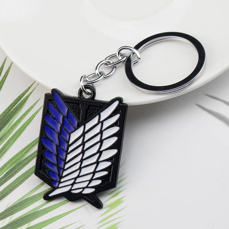 Anime Attack On Titan Keychain Shingeki no Kyojin Scouting Legion Emblem Pendant Key Chain for Women Men Cosplay Jewelry Gift - El Bean0s