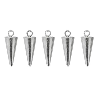 10pcs Stainless Steel Cone Charms Pendants Retro Spike Beads Charms Pendants for Women Man Hoop Earring Jewelry Making Supplies - El Bean0s