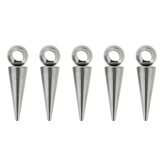 10pcs Stainless Steel Cone Charms Pendants Retro Spike Beads Charms Pendants for Women Man Hoop Earring Jewelry Making Supplies - El Bean0s
