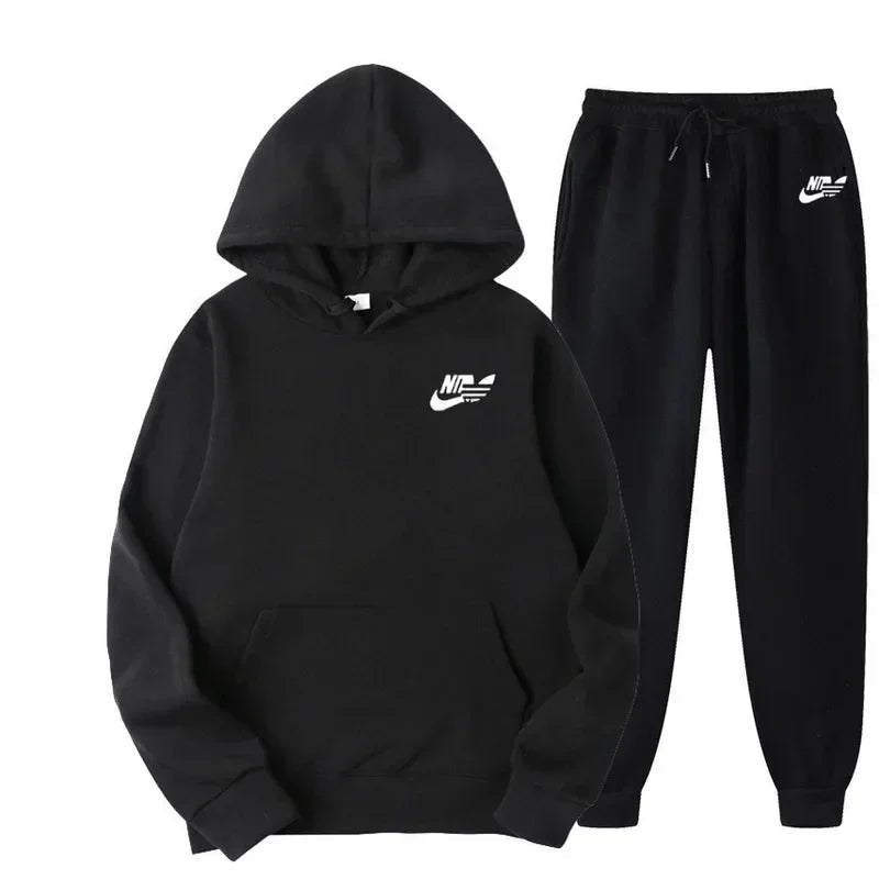 2025 Spring Autumn Men Casual Two Piece Sets Sweatshirts Men Women Street Los Fashion Printed Sports Suit - El Bean0s