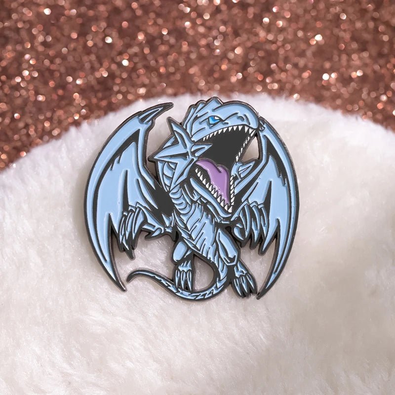 Anime Yu-Gi-Oh Blue-Eyes White Dragon Brooch Enamel Pin Anime Game Peripheral Badges Lapel Backpacks Jewelry Accessories Gift - El Bean0s