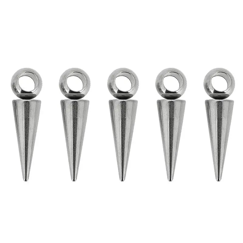 10pcs Stainless Steel Cone Charms Pendants Retro Spike Beads Charms Pendants for Women Man Hoop Earring Jewelry Making Supplies - El Bean0s