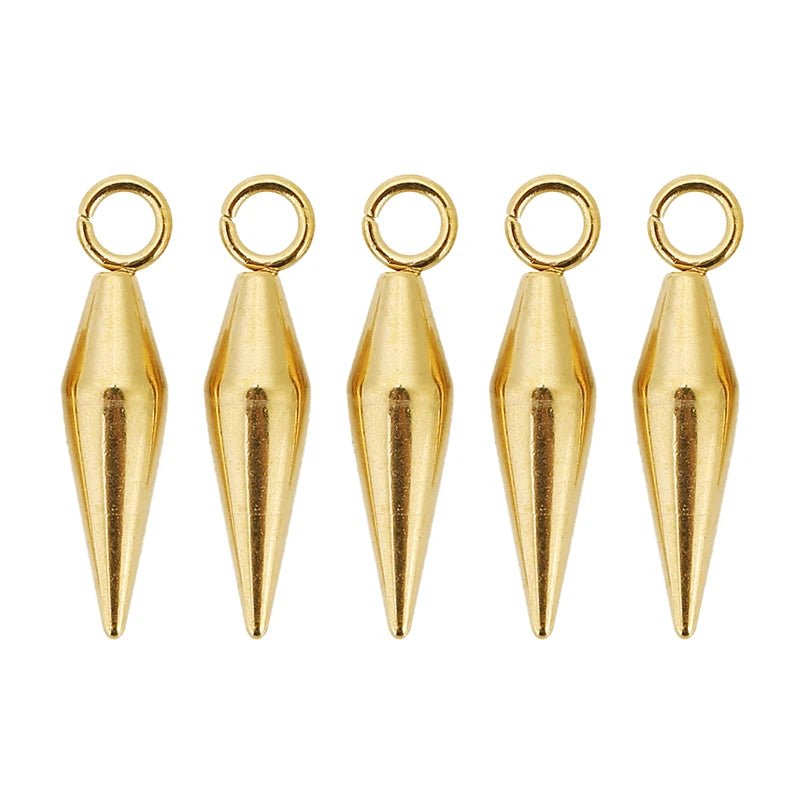 10pcs Stainless Steel Cone Charms Pendants Retro Spike Beads Charms Pendants for Women Man Hoop Earring Jewelry Making Supplies - El Bean0s