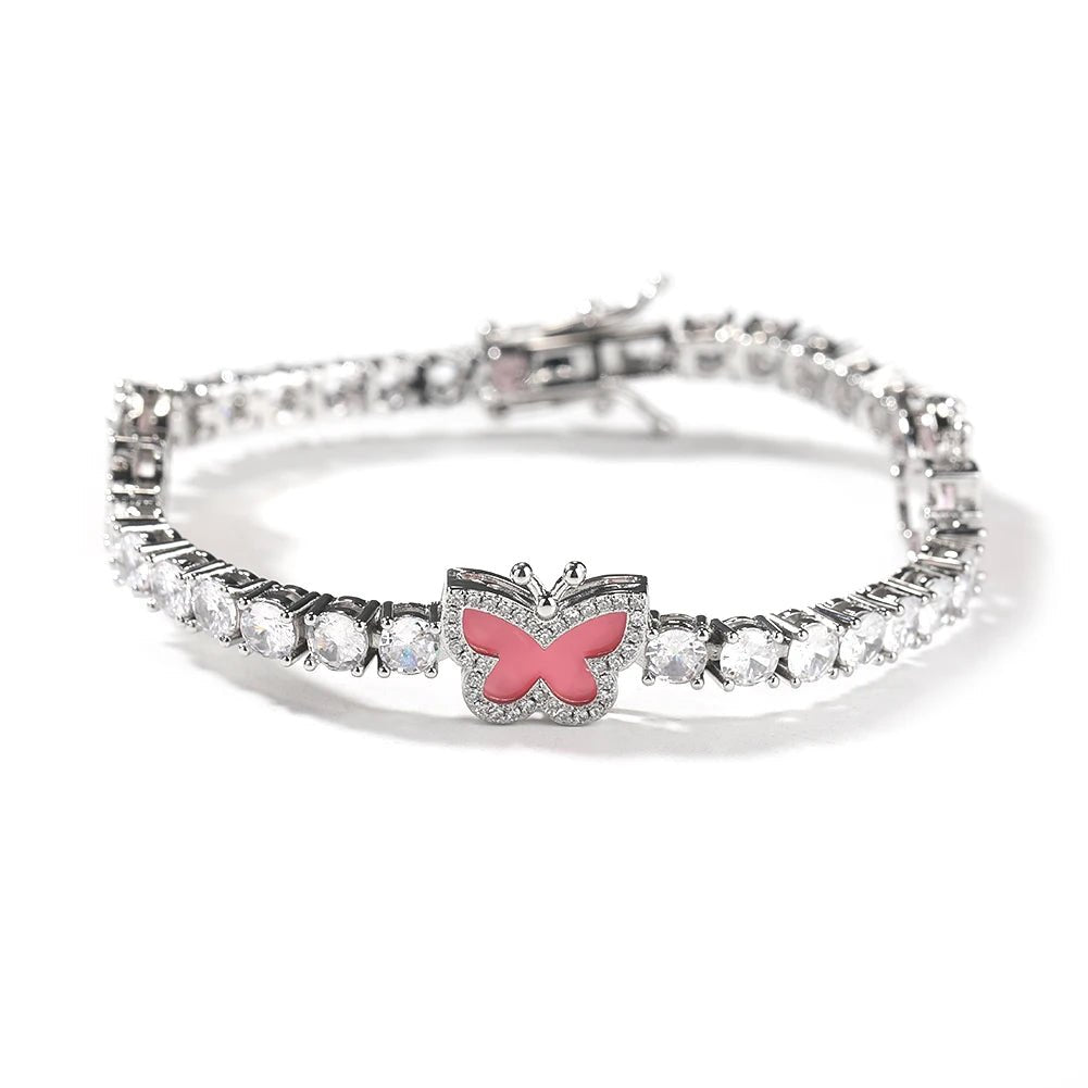 THE BLING KING 4mm Black Clover Heart Tennis Chain Necklace Iced Out Cubic Zirconia Bracelet Gift For Women Men Hiphop Jewelry - El Bean0s