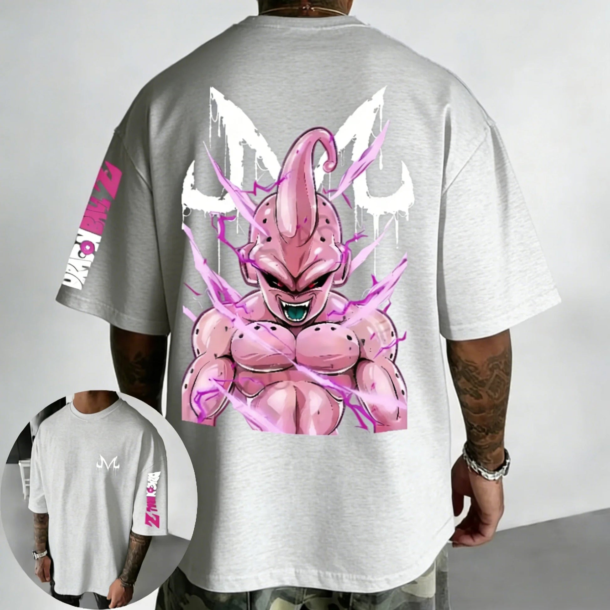 Dragon Ball Majin Buu Oversized Anime Top - Men's Harajuku Hip & Modern T-shirt - El Bean0s