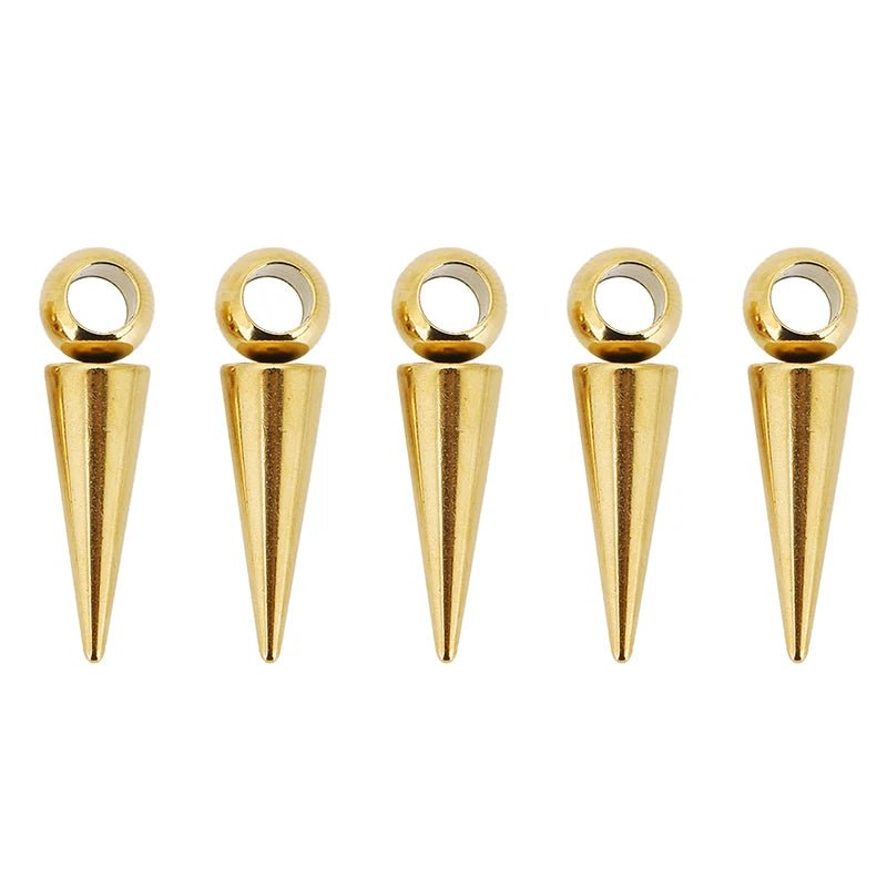 10pcs Stainless Steel Cone Charms Pendants Retro Spike Beads Charms Pendants for Women Man Hoop Earring Jewelry Making Supplies - El Bean0s
