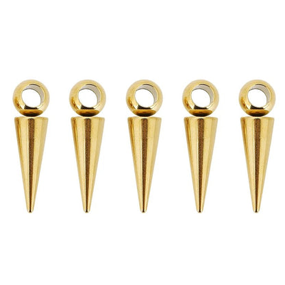 10pcs Stainless Steel Cone Charms Pendants Retro Spike Beads Charms Pendants for Women Man Hoop Earring Jewelry Making Supplies - El Bean0s