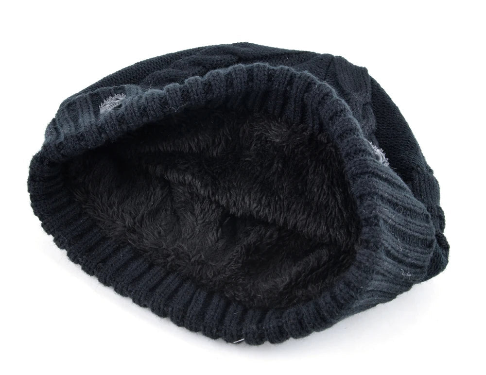 Mens Skullies Winter Hat Beanies Knitted Wool Hip Hop Stocking Hat Plus Velvet Rasta Cap Skull Bonnet Hats For Men - El Bean0s