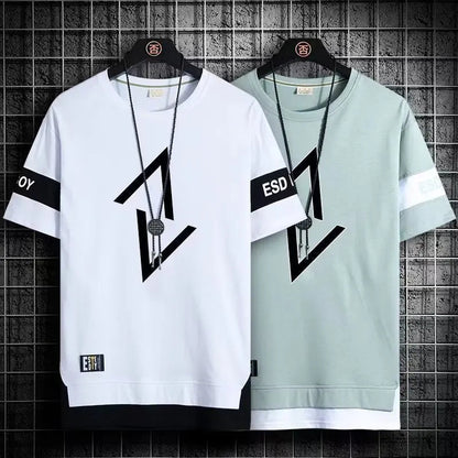 T Shirt Brand Men Clothing T-Shirts Fashion Short Sleeve Tshirt Streetwear Summer Round Neck Tees Man Sport Sportwear vintage - El Bean0s