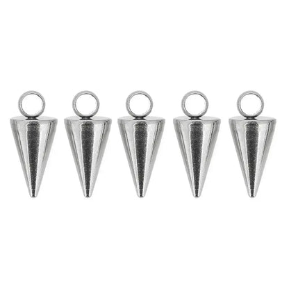10pcs Stainless Steel Cone Charms Pendants Retro Spike Beads Charms Pendants for Women Man Hoop Earring Jewelry Making Supplies - El Bean0s