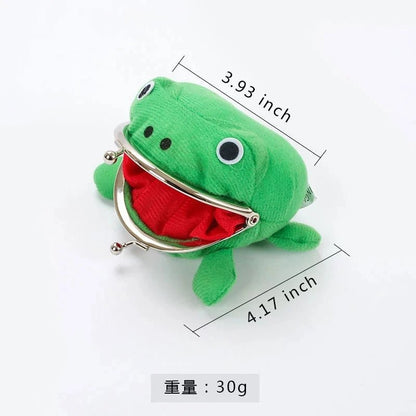 Novelty Adorable Anime Frog Wallet Coin Purse Key Chain Cute Plush Frog Cartoon Cosplay Purse for Women Bag Accessories - El Bean0s