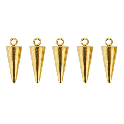 10pcs Stainless Steel Cone Charms Pendants Retro Spike Beads Charms Pendants for Women Man Hoop Earring Jewelry Making Supplies - El Bean0s