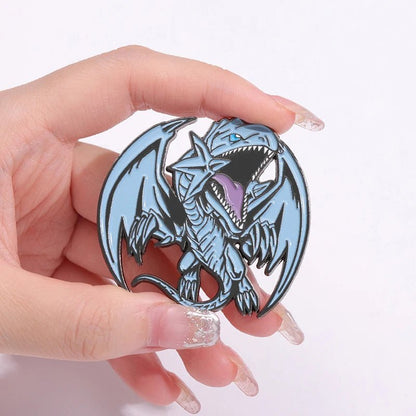Anime Yu-Gi-Oh Blue-Eyes White Dragon Brooch Enamel Pin Anime Game Peripheral Badges Lapel Backpacks Jewelry Accessories Gift - El Bean0s