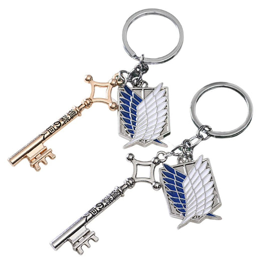 Anime Attack On Titan Keychain Shingeki no Kyojin Scouting Legion Emblem Pendant Key Chain for Women Men Cosplay Jewelry Gift - El Bean0s