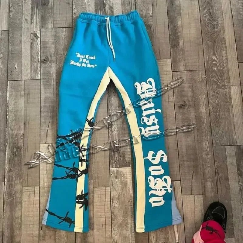 Vintage Y2K 3D Print Flared Pants - Modern Hip Hop Streetwear - El Bean0s