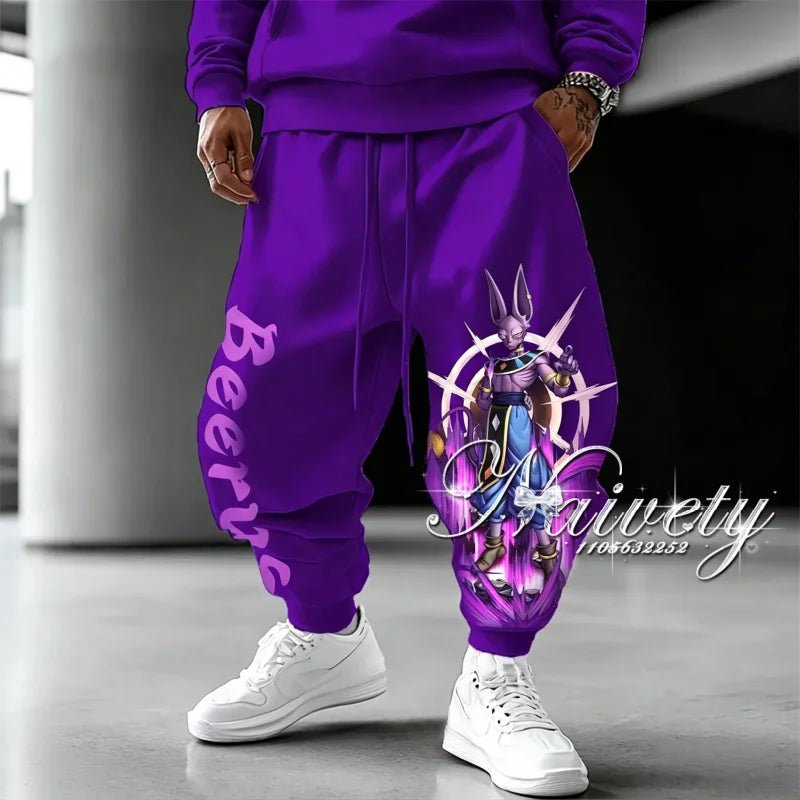 2026 Dragon Ball Goku Super Saiyan Symbol Print Summer Quick Dry Joggers American Plus Size Hip Hop Loose Pants for Adults Kids - El Bean0s