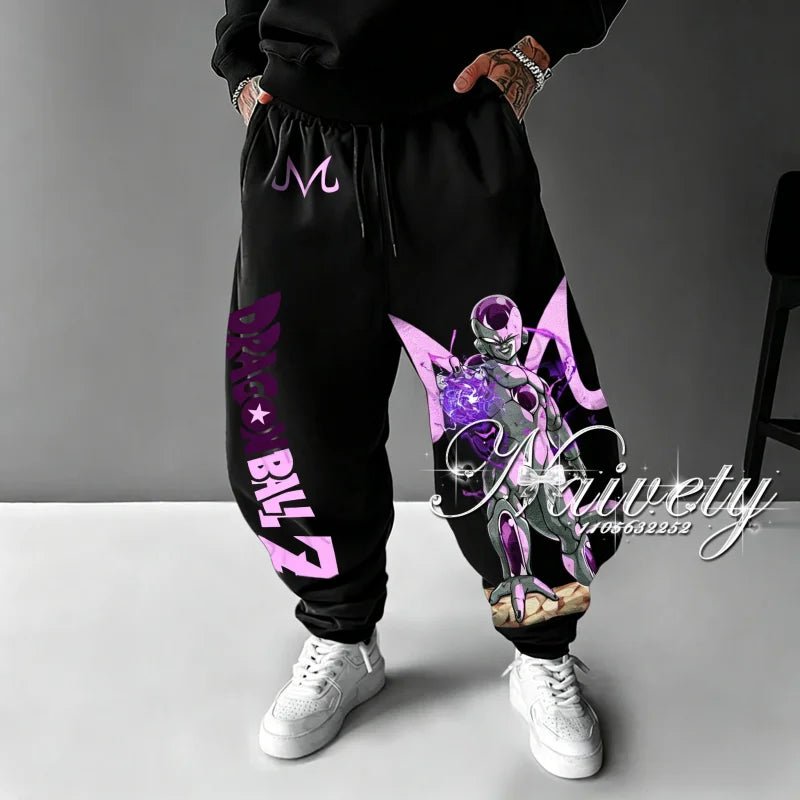 2026 Dragon Ball Goku Super Saiyan Symbol Print Summer Quick Dry Joggers American Plus Size Hip Hop Loose Pants for Adults Kids - El Bean0s
