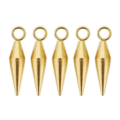 10pcs Stainless Steel Cone Charms Pendants Retro Spike Beads Charms Pendants for Women Man Hoop Earring Jewelry Making Supplies - El Bean0s